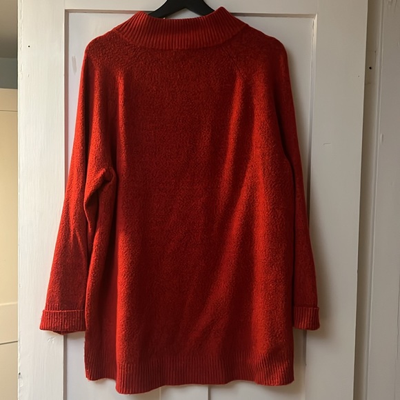 Talbots Plus Red Long Sleeved Women's Tunic Button Neck Sweater L - Picture 4 of 4
